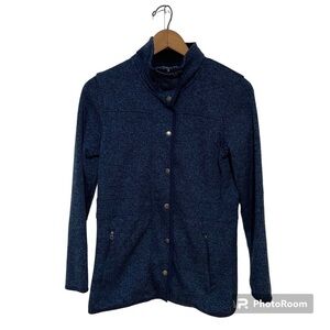 Eddie Bauer Full Zip Blue Sweater Sweatshirt Hoodie Medium